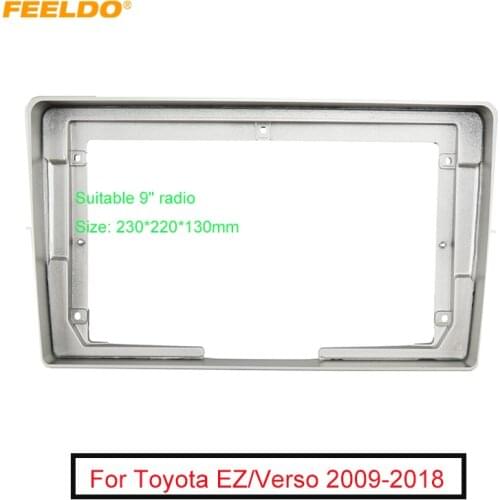 FEELDO Car 2Din Audio Fascia Frame for Toyota Verso 9 Inch Big Screen DVD Dash Panel Installation Mount Trim Kit