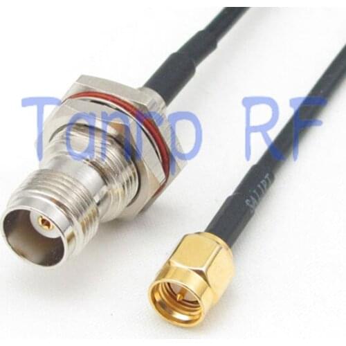 50CM Pigtail coaxial jumper cable RG174 extension cord 20in TNC female jack to SMA male plug RF connector adapter