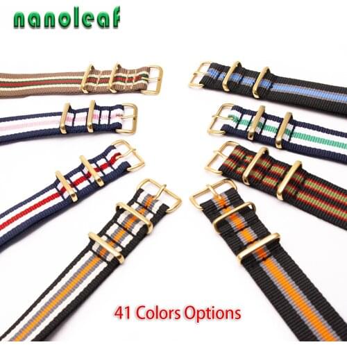 Table Accessories Watch Watchband For NATO Nylon Strap Stainless Steel Golden Buckle 18mm 20mm 22mm 24mm Replacement Strap