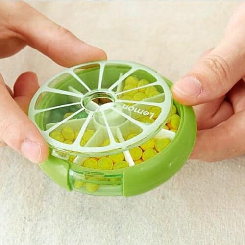 7 Sub Grid Round Fruit Shape Weekly Health Care Medicine Pill Box Organizer