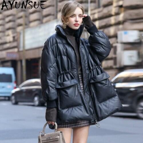 Genuine Leather Jacket Women Oversized Down Jackets Warm Womens Sheepskin Coat Female Winter Parkas 2020 Mujer Chaqueta Pph1848