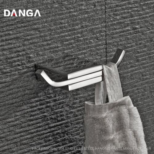 Brushed/Polished Towel Holder Wall Mounted Storage Hook 304 Stainless Steel Towel Rack Double Coat Hook Bathroom Accessories