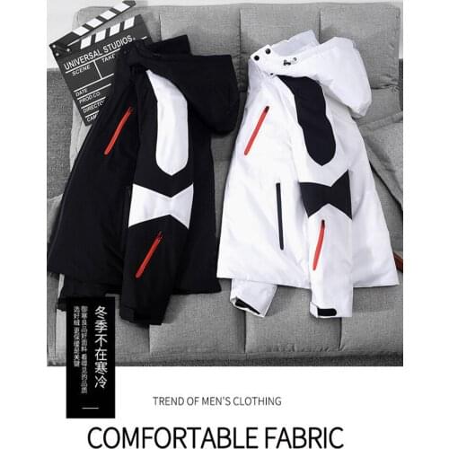 90% Down Jacket Mens Winter Jacket Mens Fashion Thick Warm Parka Coat Fur White Black Casual Mens Waterproof Down Jacket 4XL