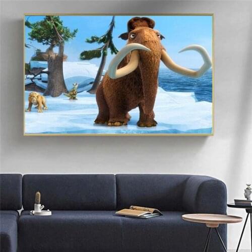 Wall Art Posters and Prints Wall Art Pictures Disney Animation Ice Age Oil on Canvas Painting for Children Room Home Decoration
