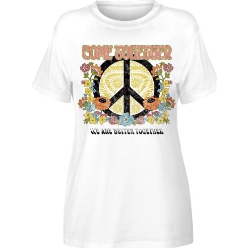 New T shirt flower cane perm T shirt womens fashion casual T shirt loose round neck short sleeve T shirt summer T shirt top