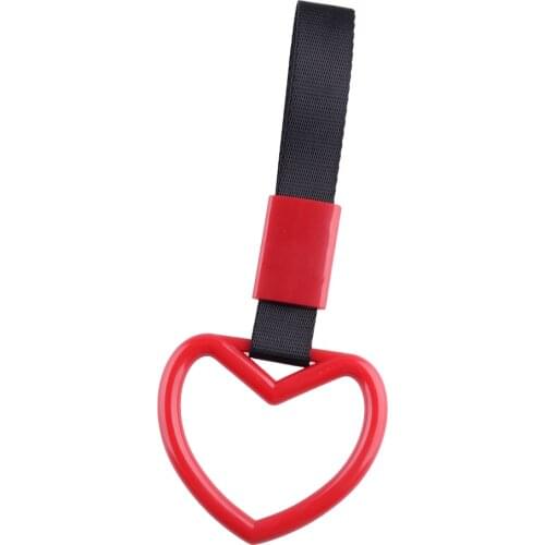 New Heart Red Ring Subway Train Bus Car Handle Strap Charm Drift Universal