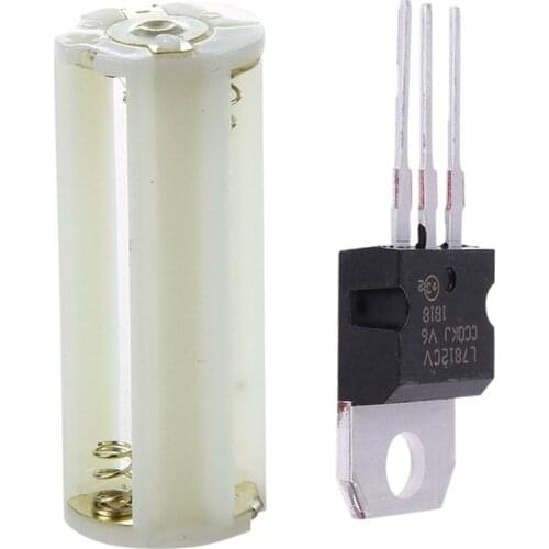 5 Pcs 3 X AAA Battery Plastic Holder Box & 5 Pcs TO-220 Package L7812CV 1.5A 12V Positive Voltage Regulators