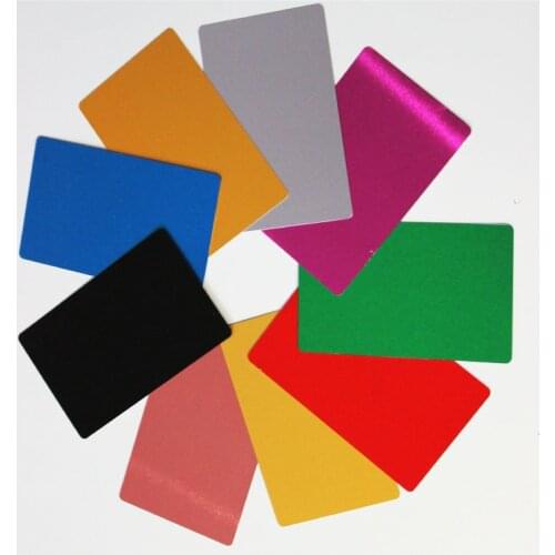 Uxcell 50 Pcs Blank Metal Business Card 0.2mm Thickness Anodized Aluminum Plate for DIY Laser Printing