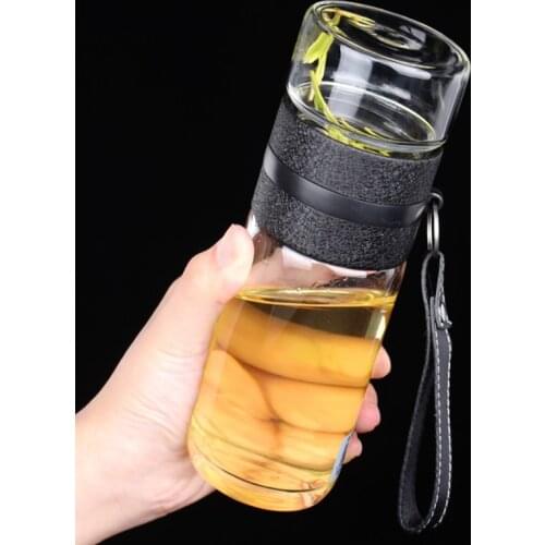 Tea and Water Separation Cup Portable Business Gift Cup High Borosilicate Cup Double-layer Insulation Cup Car Insulation Cup