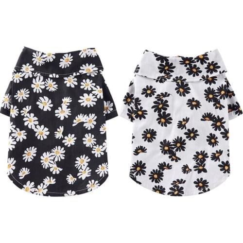 Dog Shirts Clothes Summer Beach Shirt Vest Pet Clothing Floral T-Shirt Hawaiian Travel Shirt For Small Large Dog Chihuahua Y Y