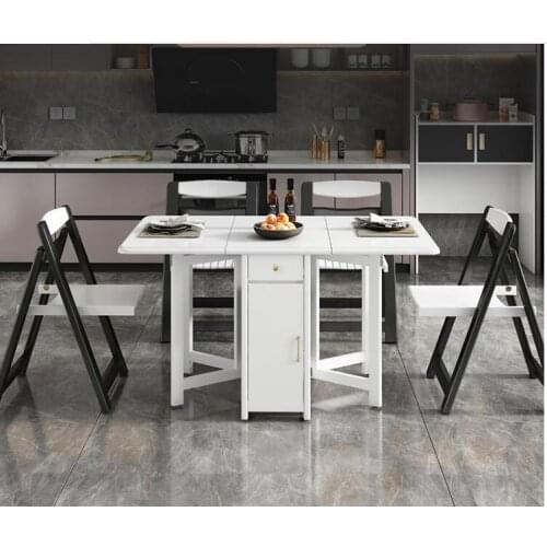 Type folding dining table multifunctional movable table rectangular storable dining table