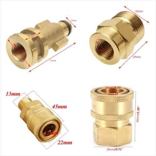 1/4" Quick Connect Coupler Adapter Washing Pressure Washer Connector for Quick Connecting Garden Hose Car Washer
