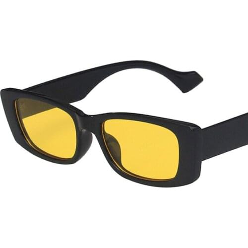 Thin Square Frame Women Men Sunglasses Yellow Pink Gray Lens UV400 Eye Protection Girl Sexy Ladies Fashion Eyewear