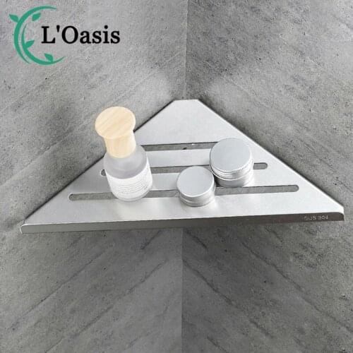 Stainless Steel Thickened Bathroom Corner Shelf Punch-Free Bathroom Storage Rack Bathroom Triangle Shelf