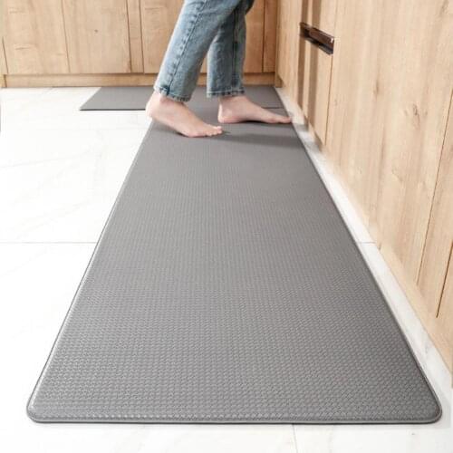 Thicken Kitchen Rug Non Slip Anti-oil Faux Leather Skid Resistant Door Mat Washable for Home
