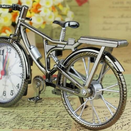Vintage Bike Shape Alarm Clock Fun Bicycle Clock Ornaments for Home Decor ALI88