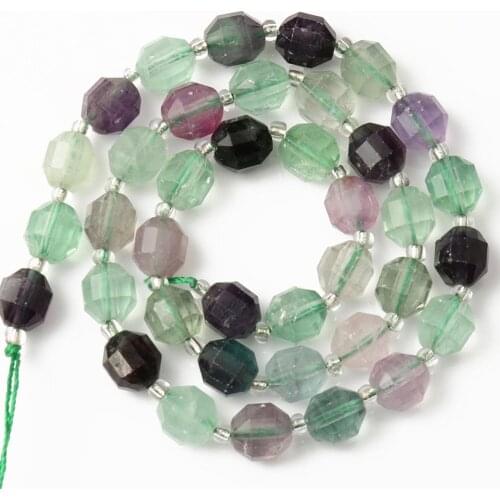 Top Quality Natural Faceted Fluorite Quartz Stone Beads 8MM Round Loose Spacer Beads For Jewelry Making Diy Woman Bracelets 15"