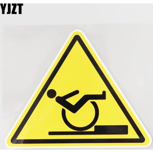 YJZT 14.1CM×11.6CM Insurmountable Obstacles For The Disabled Decal PVC Car Sticker 12C-0780