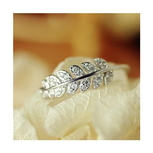 925 Sterling Silver Leaves Open Rings For Women Hypoallergenic Fashion Girl Sterling-silver-jewelry