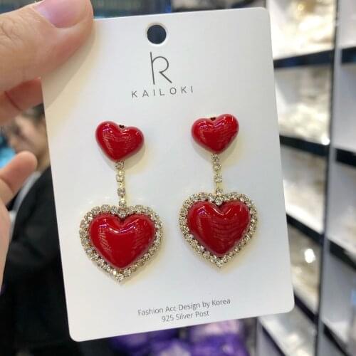 Imitation Pearl Earrings for Women Wild Super Fairy Love Peach Heart Pearl Pendants Drop Earrings Personality Hanging earrings