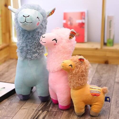 Zqswkl 45cm cute alpaca anime plush toy children soft pillow hugs kawaii girls stuffed toys animal sheep christmas birthday gift