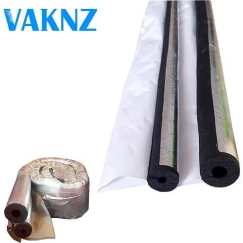 1.8M Sponge Rubber Pipe waterproof Pipeline Holder Thermal Insulation Tubular with aluminum foil protection
