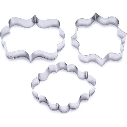 KANNERT 1 Set (3pcs) Stainless Steel Biscuit Cutters Cookie Cutter Set Wedding Cake Mould Kitchen Baking Pastry Tools