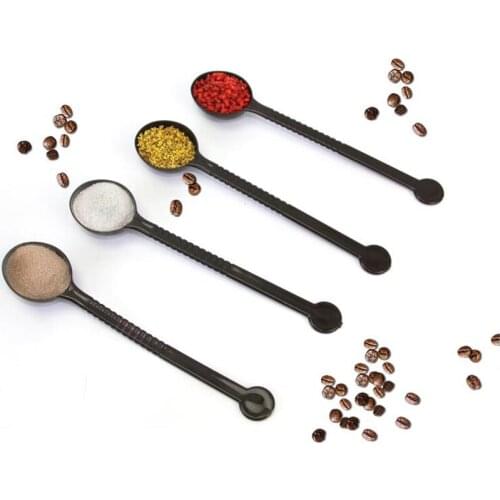1 PC 20CM High Quality Tableware plastic Tea Spoon black small Spoons mini coffee spoon