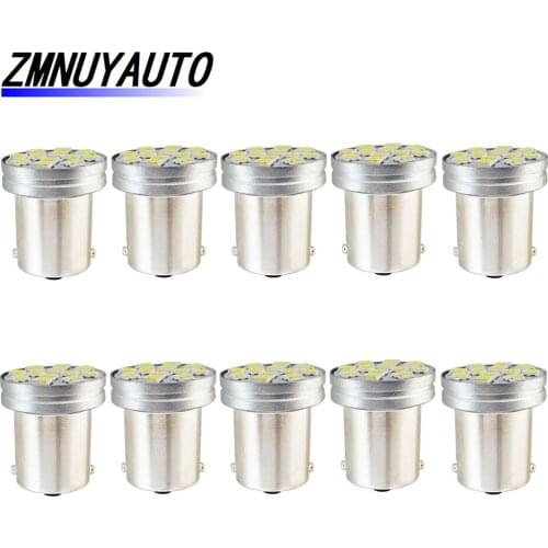 10PCS 1156 BA15S P21W BAU15S PY21W LED 1157 BAY15D P21/5W Car Turn Signal Brake Reverse Lights Auto Lamp White Red Amber