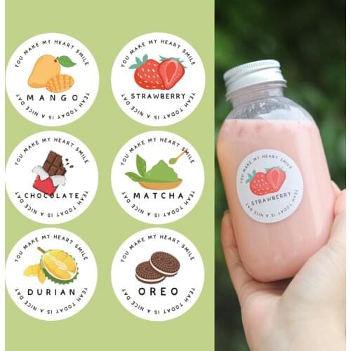 10pcs/set Cartoon Baking Sticker Strawberry Mango Chocolate Dessert Beverage Bottle Cute Package Label Sticker Fridge Magnet
