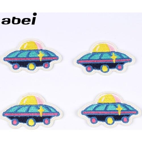 10pcs/lot Cartoon spacecraft Patch Iron On Sew On Patches Embroidery Stickers DIY Handmade Dress Backpack Pants Shirts Appliques