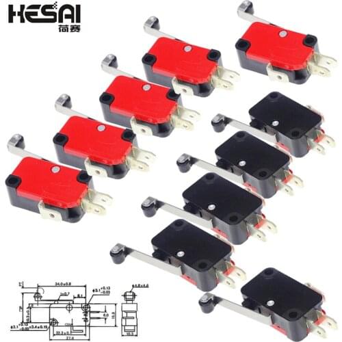 15A Micro Limit Switch Long Hinge Roller Lever Arm Snap Action V-156-1C25