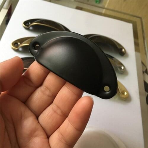 2pcs Retro Metal Kitchen Drawer Cabinet Door Handle And Furniture Knobs Hardware Cupboard Antique Brass Shell Pull Handles