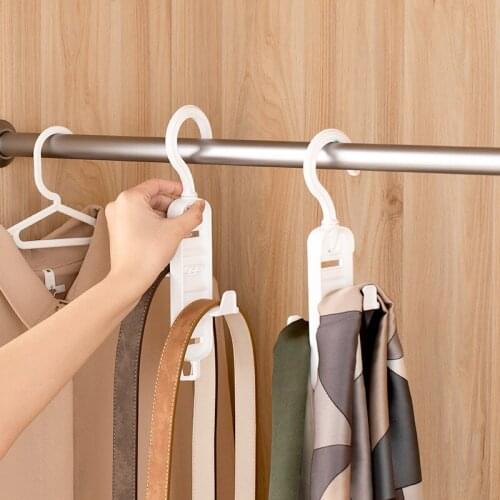 2 Pcs Adjustable Hanger Multifunctional 360 °Rotatable Double-sided Coat Hat Clothes Storage Hook Closet Belt Scarf Hanger Hook
