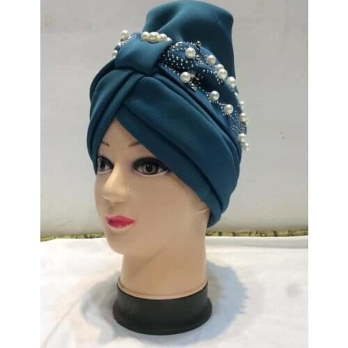 2021 Nigerian Gele Headtie with Stones Already Made Auto Gele Turban Cap African Aso Ebi Gele Aaso Oke Head tie with Beads
