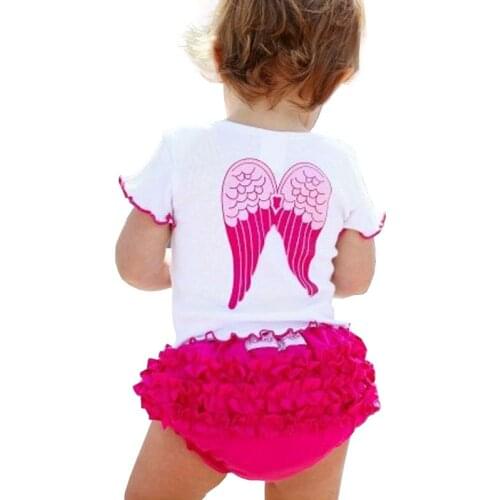 2020 New Summer Newborn Toddler Baby Girls Clothes Toddler Cute Girl Wing Top+Shorts 2 Pcs/Suit Infant Clothing Set