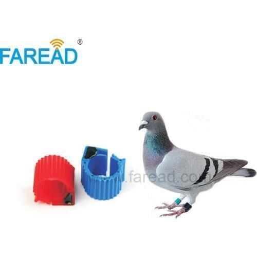 Free shipping x100pcs tag-S256 134.2KHz FDX-B ABS 9mm RFID racing pigeon Ring For for animal tracking