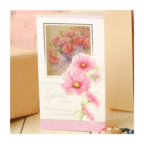 Paper happy birthday cards for friend flower greeting cards birthday wishes gift message cards