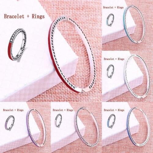DINGLLY 7 Color Stripe Bracelets For Women Men Friendship Couple Zircon Bracelet Bangle Boy Girl Kids Fine Jewelry Simple Gift