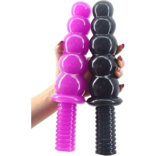 FAAK anal sex toys beads dildo big dong anal plug screw handle butt plug huge penis 2.36" thick 11.2"long dick anal dildo