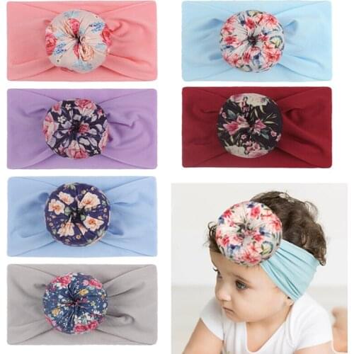 1pc Childrens Kawaii Seamless Super Soft Nylon Chiffon Headband Donut Hairball Cute Princess Hair Accessories For Baby Turband