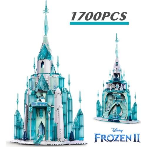 Disney 757PCS Frozen Olaf Elsa Shop Store Street View Building Blocks Bricks Movie Anime Cartoons Model Kid Toy Children Gift