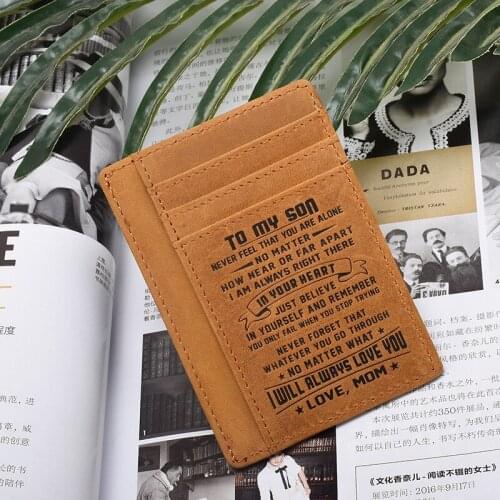 Cow Leather Slim RFID Front Pocket Wallet Minimalist Secure Thin Credit Card Holder for boy girls men Gift drop shipping