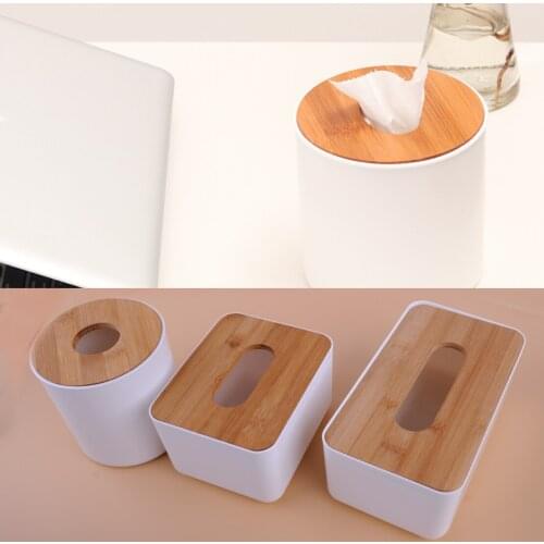 LETAOSK Wood Cover Plastic Tissue Box Napkin Paper Holder Case Dispenser Organizer Home Room Car Hotel Simple Stylish