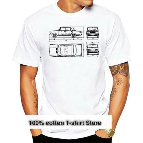 Male Best Selling T Shirt Lada 2107 1982 Blueprint Mens T Shirt Classic Car Autovaz Russian Summer Tee Shirt 031390