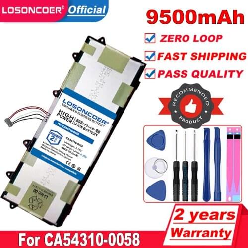 LOSONCOER Top Brand 100% New 9500mAh CA54310-0058 DOCOMO ARROWS Tab F-03G For CA54310-0058 3.75V Battery SanErqi