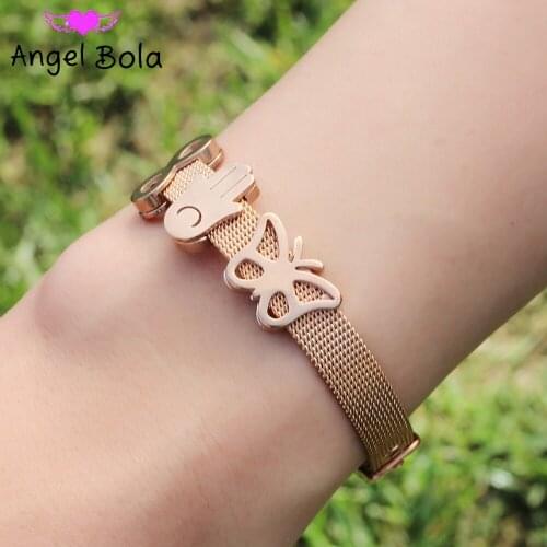 Fashionable Ladies Stainless Steel Mesh Exquisite Luxury Jewelry Bracelet Party Party Holiday Gift Adjustable Size Bracelet