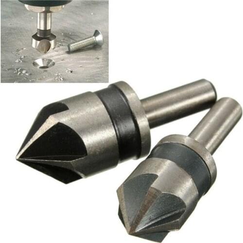 New Arrival Mini Drill Brocas 2 Sets/lot _ 2pcs/set 5 Flute 82 Degree 1/4 Shank Countersink Drill Bit Set Chamfer Cutter