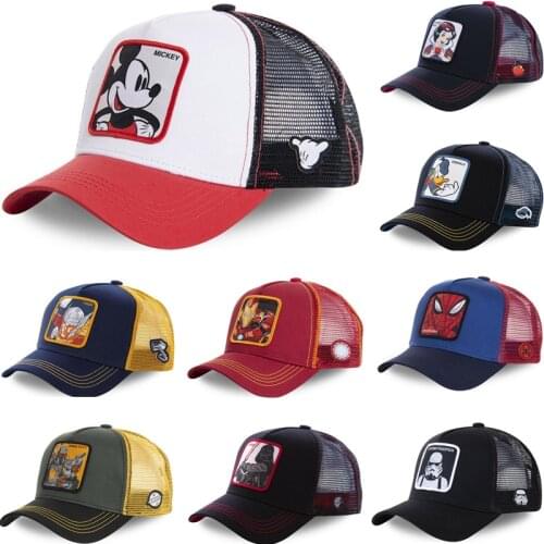 New Brand Anime Cartoon Mickey MARVEL Snapback Cotton Baseball Cap Men Women Hip Hop Dad Mesh Hat Trucker Hat Dropshipping
