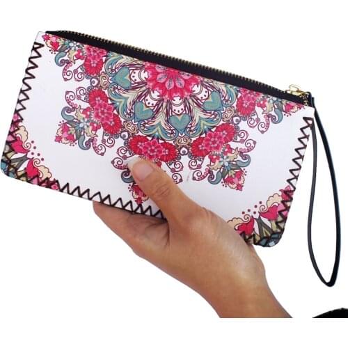 New Womens wrist wallet purse card holder,Fashion female clutch purse PU leather lady womens wallets and purses handmade wallet